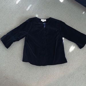 Peek: Navy velvet swing jacket